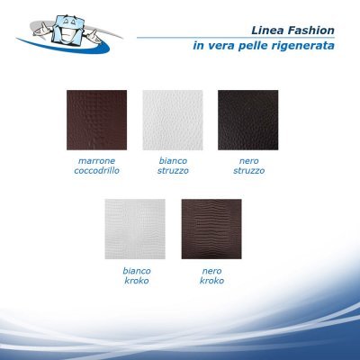 Linea Fashion - Porta menu Golfo (16,5 x 23,1 cm) in vera pelle rigenerata con etichetta personalizzabile