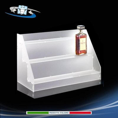 Scaletta Espositiva satinata in plexiglass per vetrina o scaffali
