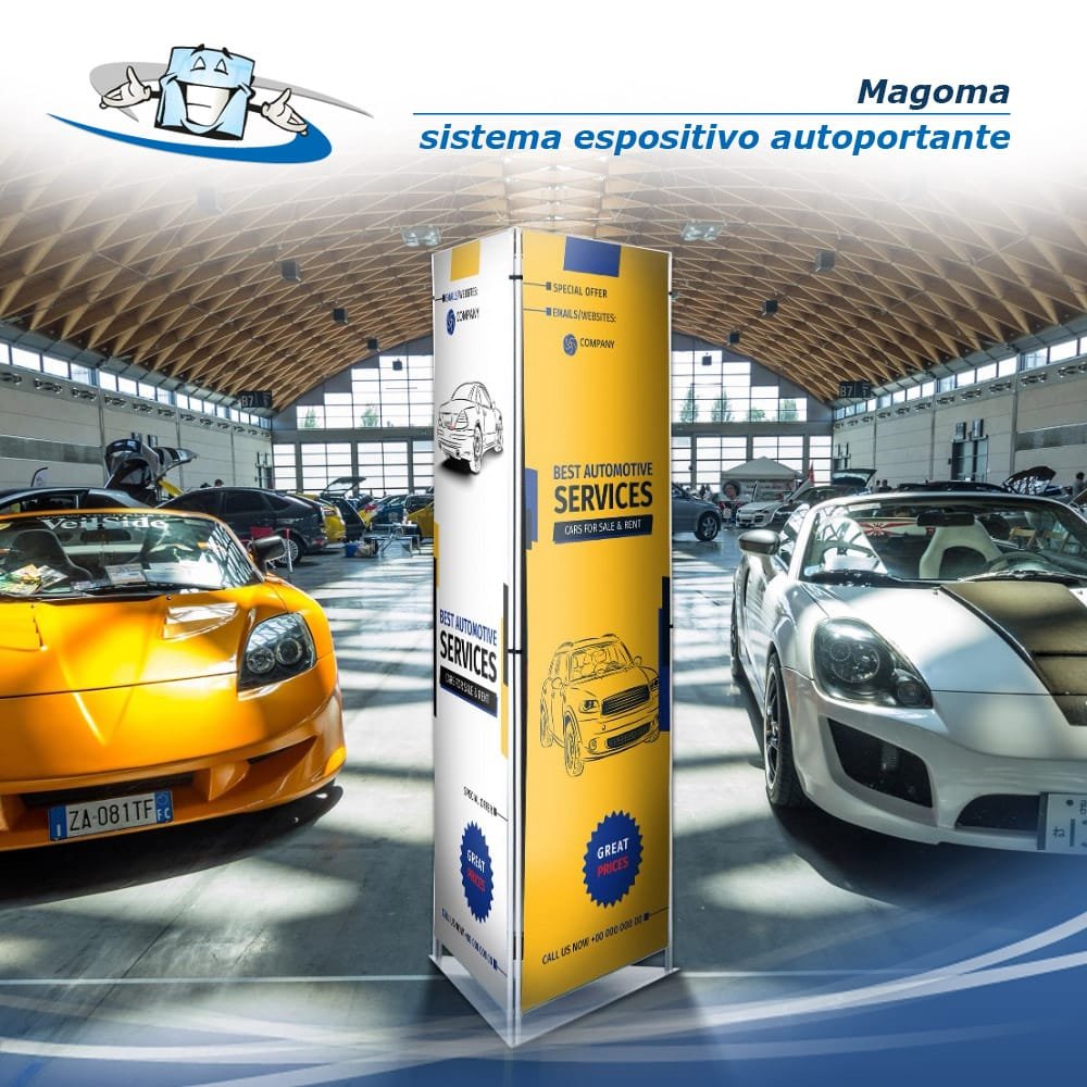 Magoma - Espositore da terra modulare personalizzabile