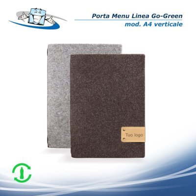 Linea Go-Green - Porta menu A4 verticale (23,2 x 31,8 cm) in pet riciclato