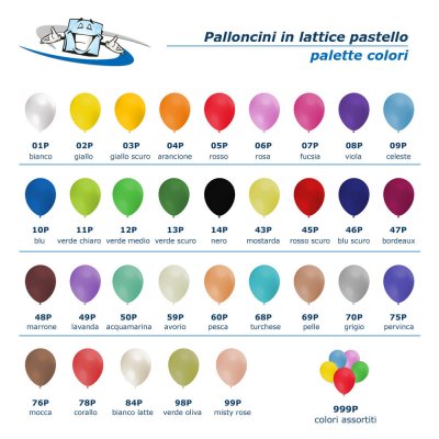 Palloncini (Ø 30 cm) in lattice personalizzati - colori pastello