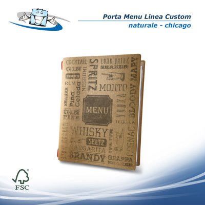 Linea Custom - Porta menu Golfo (16,5 x 23,1 cm) in fibra di cellulosa - naturale chicago