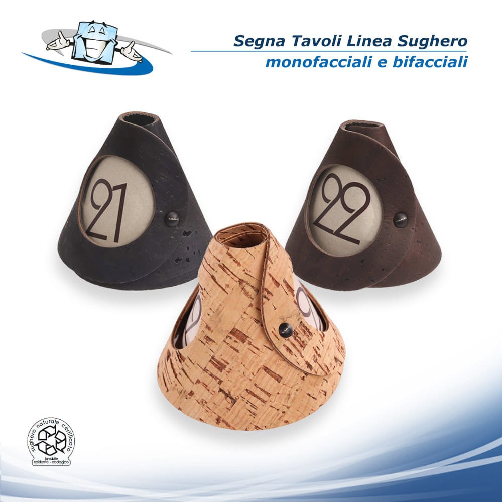 Linea Sughero - Segna tavolo monofacciale o bifacciale in sughero vegetale