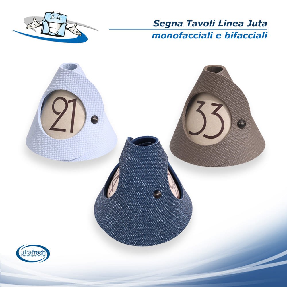 Linea Juta - Segna tavolo monofacciale/bifacciale in PVC antibatterico