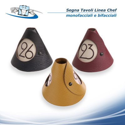 Linea Chef - Segna tavolo monofacciale/bifacciale in vera pelle rigenerata