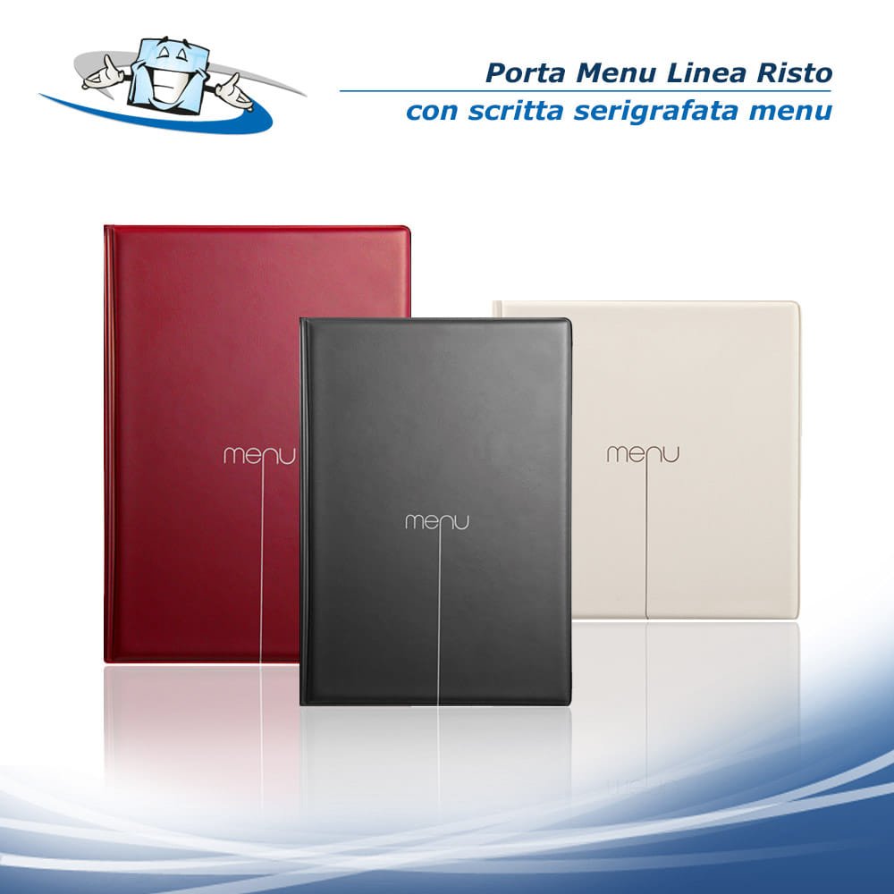 Linea Risto - Porta menu con scritta serigrafata "menu" in PVC atossico