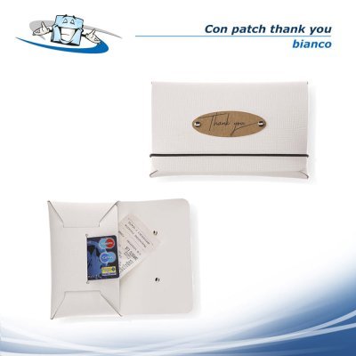 Linea Chef - Porta conto/resto Bill personalizzabile in vera pelle rigenerata - bianco