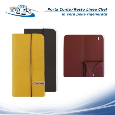 Linea Chef - Porta conto/resto Wallet personalizzabile in vera pelle rigenerata