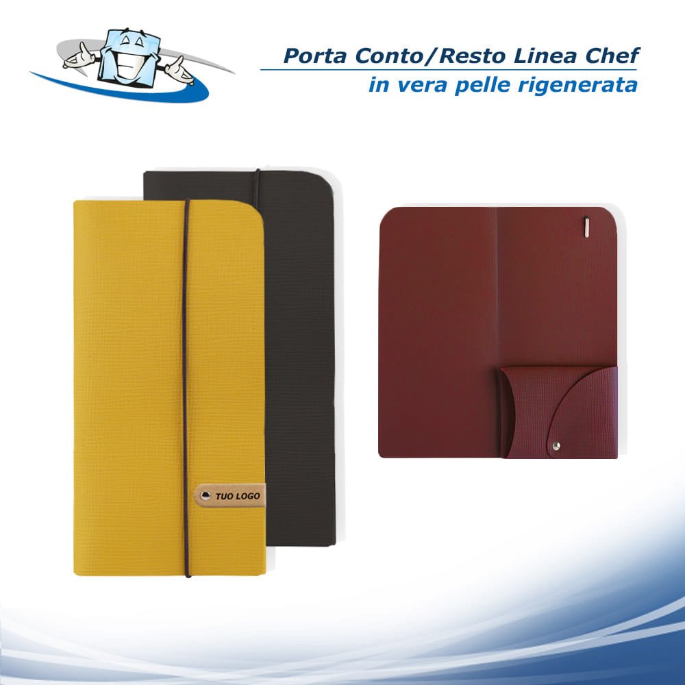 Linea Chef - Porta conto/resto Wallet personalizzabile in vera pelle rigenerata