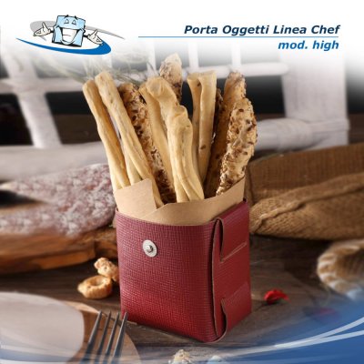 Linea Chef - Porta oggetti Agile in 4 misure in vera pelle rigenerata - high