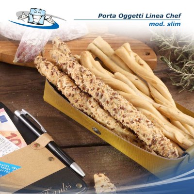 Linea Chef - Porta oggetti Agile in 4 misure in vera pelle rigenerata - slim