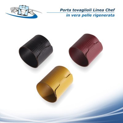 Linea Chef - Porta tovagliolo Belt in 2 misure in vera pelle rigenerata