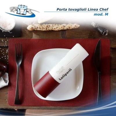 Linea Chef - Porta tovagliolo Belt in 2 misure in vera pelle rigenerata