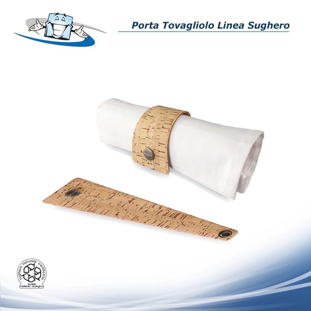 Linea Sughero - Porta tovagliolo Ring in sughero vegetale con bottone automatico