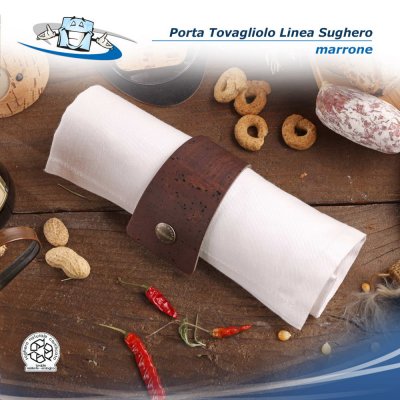 Linea Sughero - Porta tovagliolo Ring in sughero vegetale con bottone automatico
