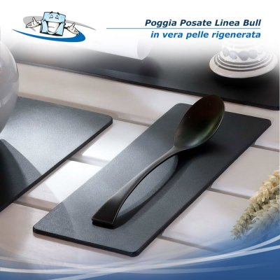 Linea Bull - Poggia posate tovaglietta mini in vera pelle rigenerata