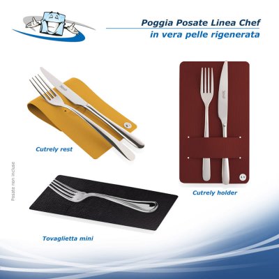 Linea Chef - Poggia posate in vera pelle rigenerata disponibile in 3 modelli