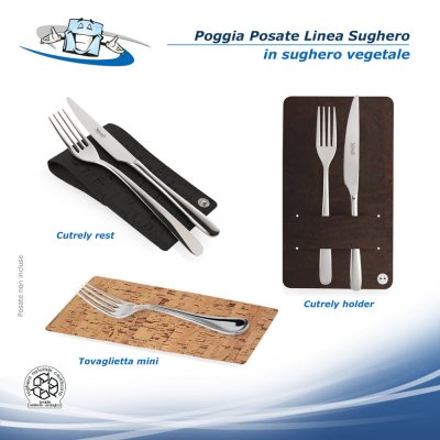 Linea Sughero - Poggia posate in sughero vegetale disponibile in 3 modelli