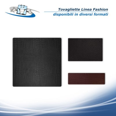 Linea Fashion - Tovagliette rettangolari e quadrate in diversi colori e formati in vera pelle rigenerata
