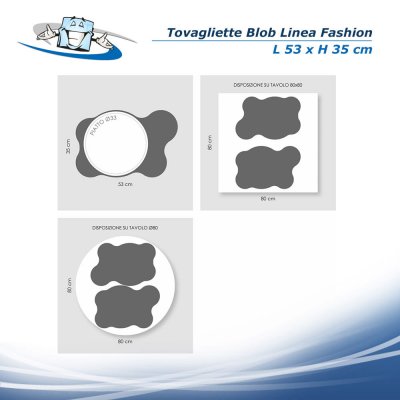 Linea Fashion - Tovagliette Blob disponibili in 2 formati e 3 colori in vera pelle rigenerata