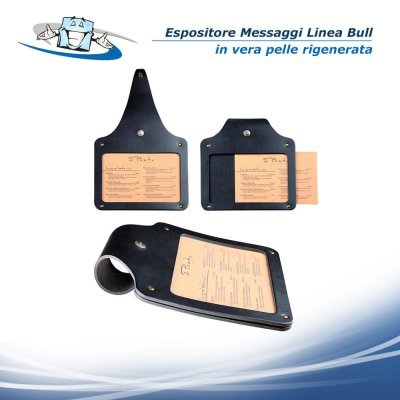 Linea Bull - Espositore messaggi o listino prezzi in vera pelle rigenerata