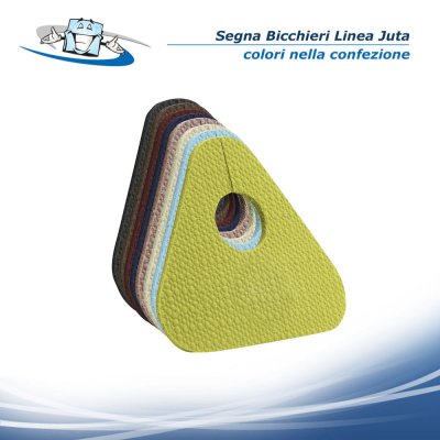 Linea Juta - Segna bicchieri Hole con colori assortiti in PVC antibatterico