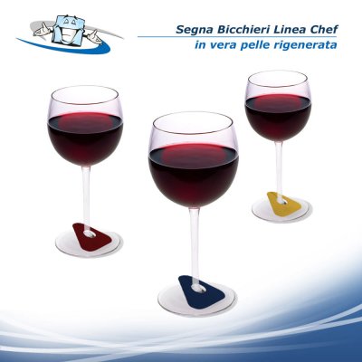 Linea Chef - Segna bicchieri Hole colori assortiti in vera pelle rigenerata