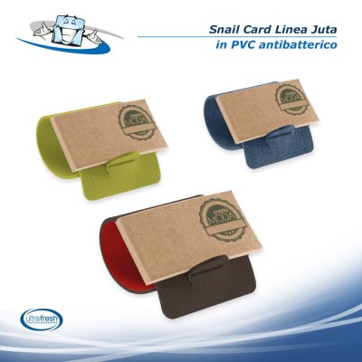 Linea Juta - Porta biglietti da visita disponibili in diversi colori in PVC antibatterico