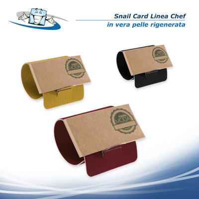 Linea Chef - Porta biglietti da visita disponibili in diversi colori in vera pelle rigenerata