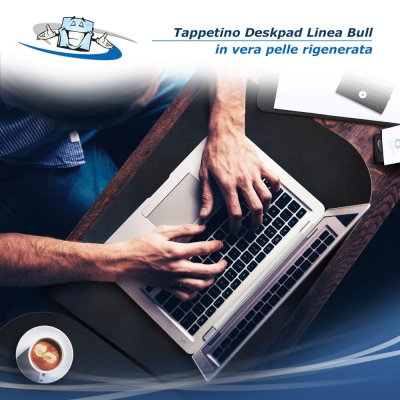 Linea Bull - Tappetino sottomano in 2 formati in vera pelle rigenerata