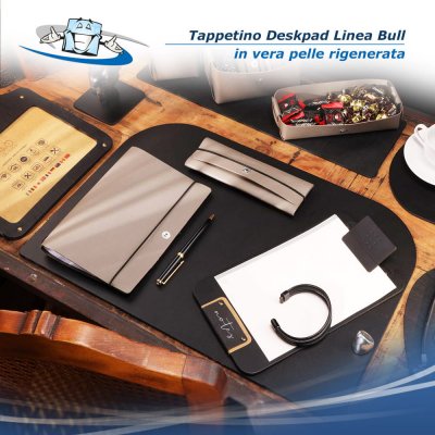 Linea Bull - Tappetino sottomano in 2 formati in vera pelle rigenerata
