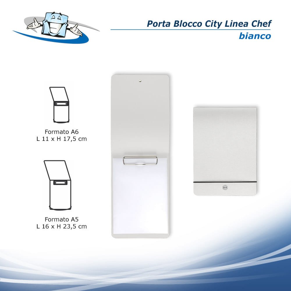 Linea Chef - Porta blocco City in 2 formati e diversi colori in vera pelle rigenerata
