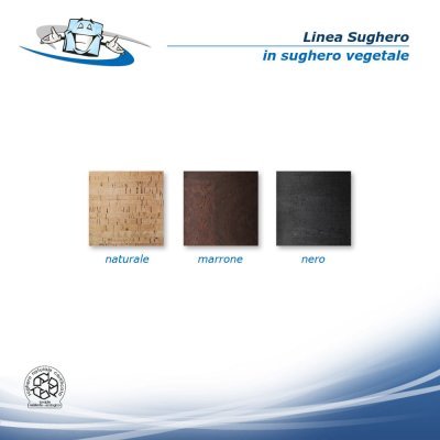 Linea Sughero - Raccoglitore Folder ad anelli in 3 colori in sughero vegetale con etichetta personalizzabile