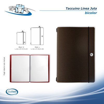 Linea Juta - Taccuino Note Portfolio in 2 formati e diversi colori in PVC antibatterico