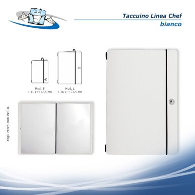 Linea Chef- Taccuino Note Portfolio in 2 formati e diversi colori in vera pelle rigenerata