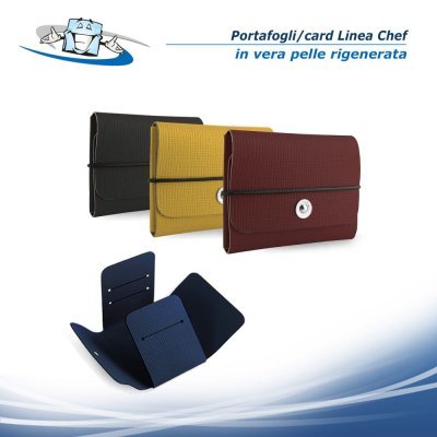 Linea Chef - Portafoglio/card Holiday in 2 formati e diversi colori in vera pelle rigenerata