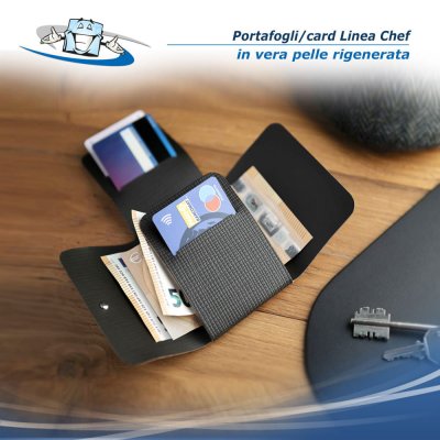 Linea Chef - Portafoglio/card Holiday in 2 formati e diversi colori in vera pelle rigenerata