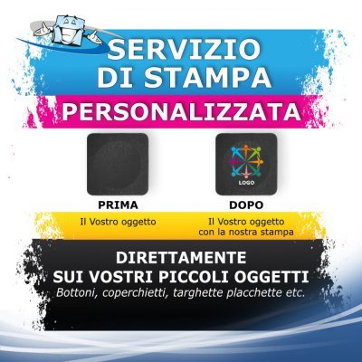 Servizio stampa diretta UV Piccolo formato in BN o a Colori personalizzato su oggetti da Voi forniti