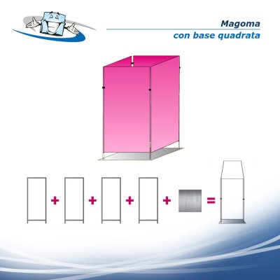 Magoma - Espositore da terra autoportante personalizzabile