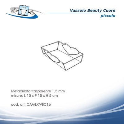 Vassoi di servizio trasparenti a cuore in plexiglass in tre dimensioni