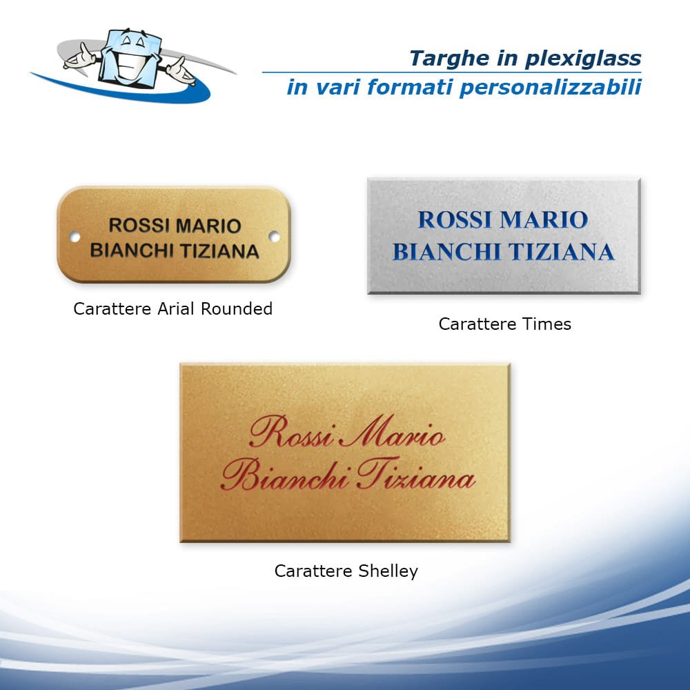 Targhe in plexiglass in vari formati personalizzabili