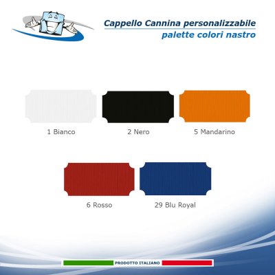 Cappelli Cannina in paglia naturale con nastro personalizzabile disponibili in diversi modelli - colori nastro