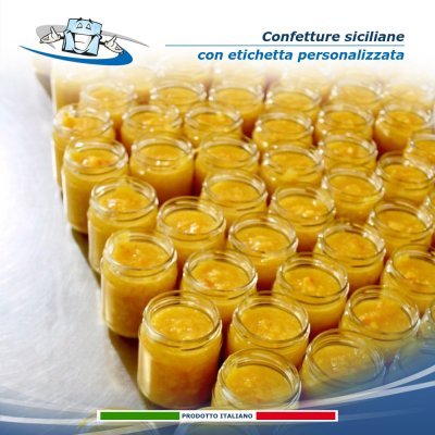 Confetture siciliane di frutta con etichetta personalizzata con il tuo logo