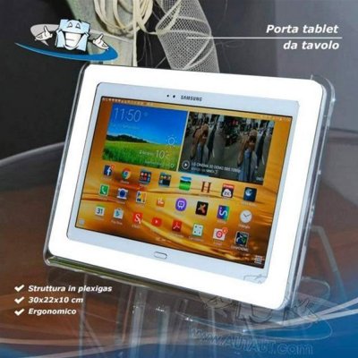 Porta tablet in plexiglass con cornice in diversi colori