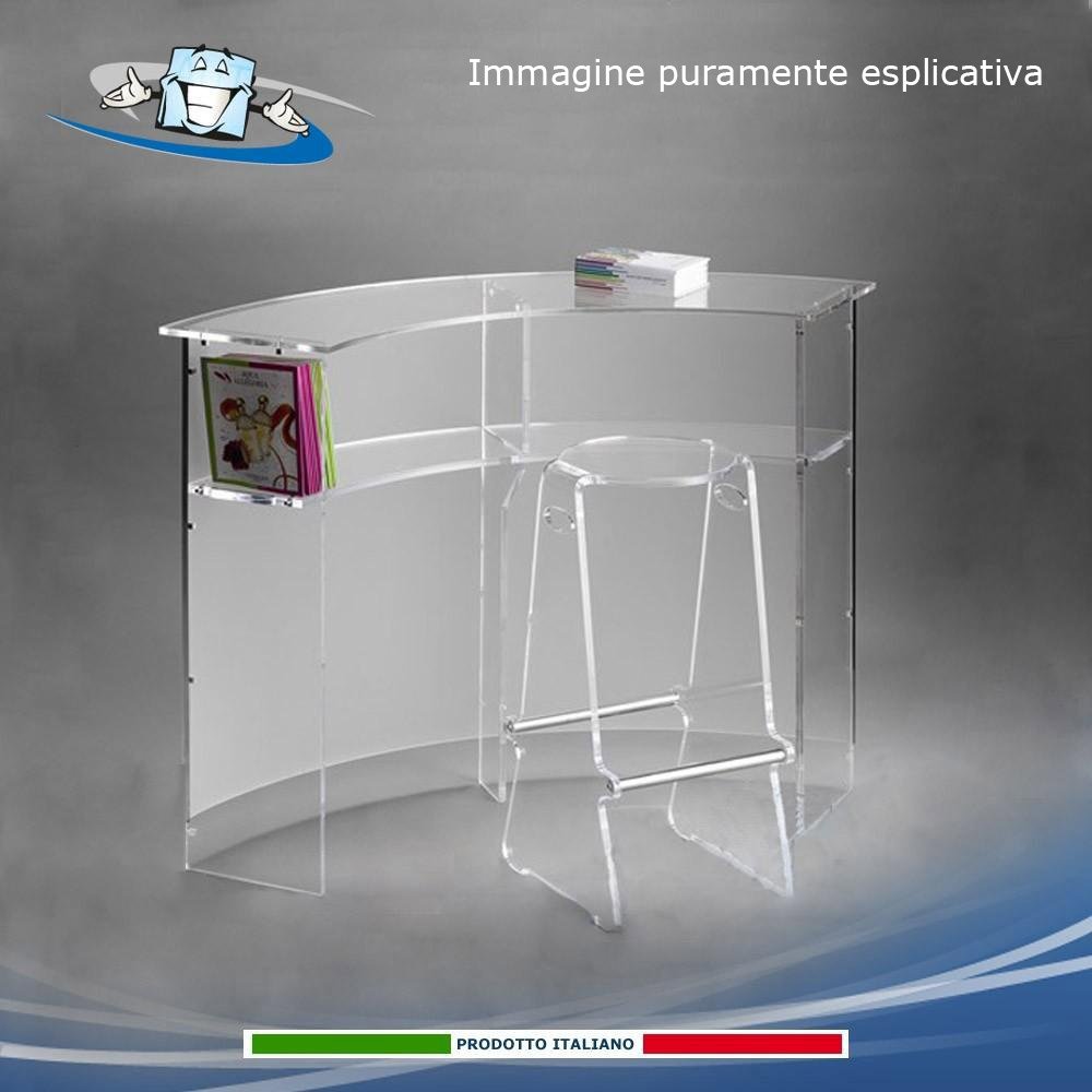 Desk - Bancone reception modulabile e sgabello in plexiglass