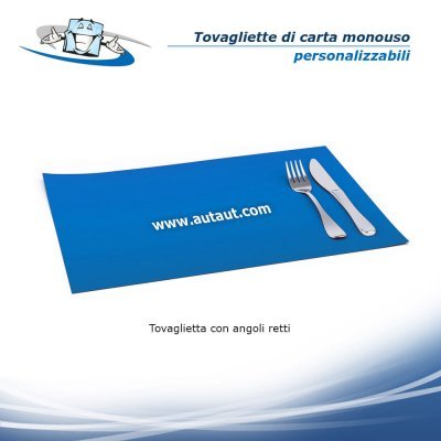 Tovagliette di carta monouso personalizzabili con logo e slogan vari formati e materiali - angoli retti