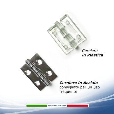 Porta coni in plexiglass due dimensioni small e magnum cerniere