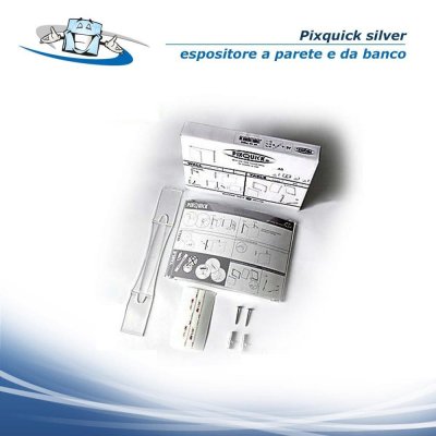 Pixquick silver - Espositore porta informazioni da parete verticale o orizzontale in vari formati