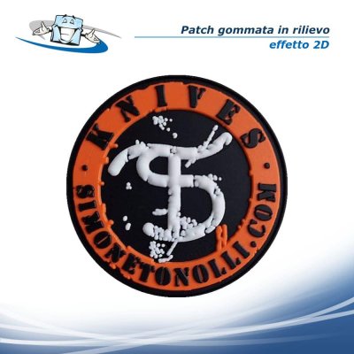 Patch e Toppe GOMMATE in rilievo - velcro o gancio portachiavi incluso nel prezzo