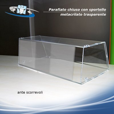 Parafiato H20 cm chiuso su tre lati in plexiglass, vetrina per alimenti, parasputo, barriera, disponibile anche con sportello